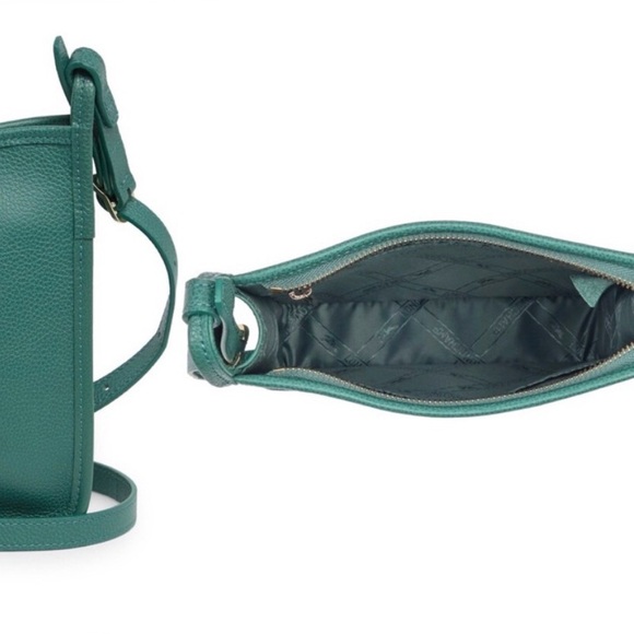 Longchamp Le Foulonne Green Leather Crossbody Bag - Picture 5 of 5